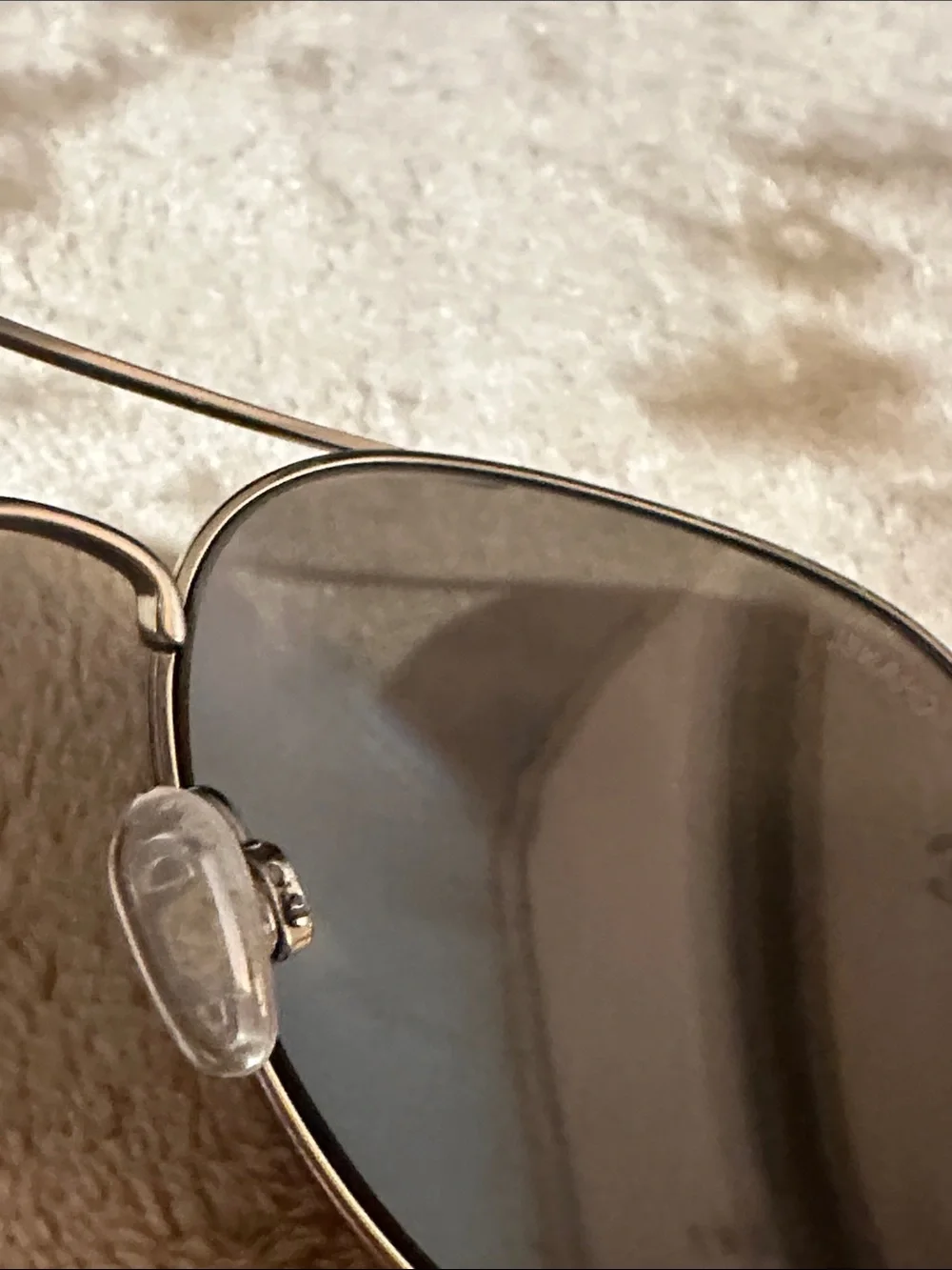 CHANEL Silver Aviator Sunglasses with Black Case